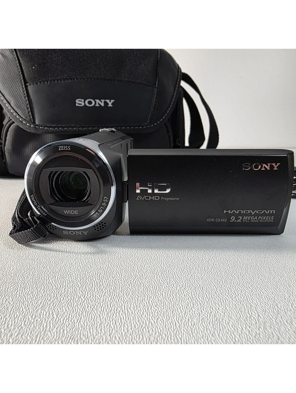 Sony Handycam HDR-CX440 9.2MP Camcorder Video Camera Black w/60x Zoom Bundle
